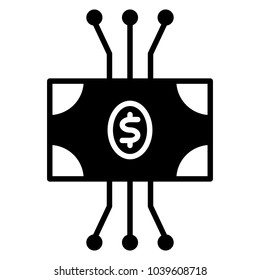 Cryptocurrency Banknote Icon.  96x96 for Web Graphics and Apps.  Simple Minimal Pictogram. Vector