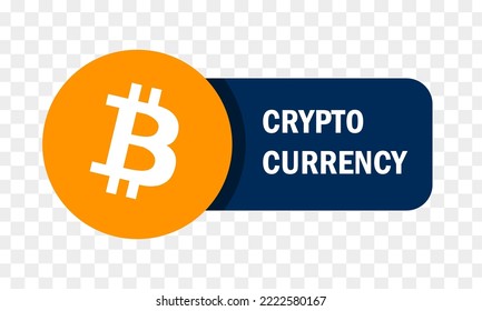 Cryptocurrency. Banner with bitcoin icon. Digital money. Blockchain technology. Vector illustration