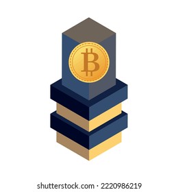 cryptocurrency bitcoin blockchain icon isolated