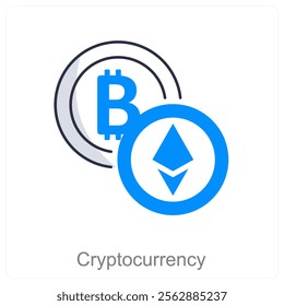 Cryptocurrency and bitcoin cion concept