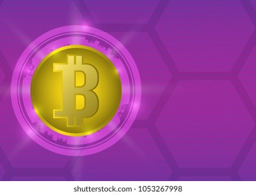 Cryptocurrency bitcoin concept. EPS10 Vector. Use for banner, leaflet, wallpaper, website, template, brochure, poster and other design.