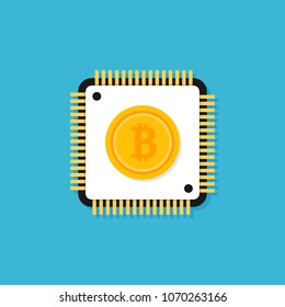 Cryptocurrency and bitcoin digital marketing modern business concept, vector illustration