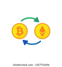 Cryptocurrency - Bitcoin Ethereum exchange Icon