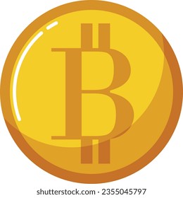 Cryptocurrency, Bitcoin Flat Icon Design
