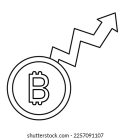 Cryptocurrency, Bitcoin Cryptocurrency. Cryptocurrency with growth chart. Bitcoin uptrend