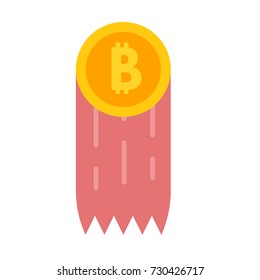 Cryptocurrency Bitcoin growth concept. Vector illustration.