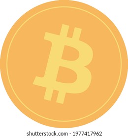 CRYPTOCURRENCY BITCOIN ICON IN GOLD COLORS ICON VECTOR IN TRASPARENT BACKGROUND