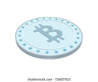 Cryptocurrency bitcoin. Isolated on white background. 3d Vector illustration.