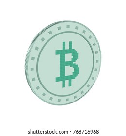 Cryptocurrency bitcoin. Isolated on white background. 3d Vector illustration.