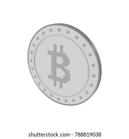 Cryptocurrency bitcoin. Isolated on white background.3d Vector illustration.