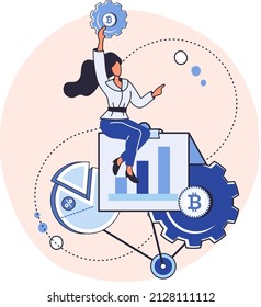 Cryptocurrency bitcoin mining metaphor Blockchain exchange platform. Cyber banking procedures, bitcoin trading, wallet. Ecurrency transactions. Digital currency, cryptocurrency market, hidden mining