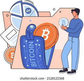 Cryptocurrency bitcoin mining metaphor Blockchain exchange platform. Cyber banking procedures, bitcoin trading, wallet. Ecurrency transactions. Digital currency, cryptocurrency market, hidden mining