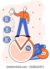 Cryptocurrency bitcoin mining metaphor Blockchain exchange platform. Cyber banking procedures, bitcoin trading, wallet. Ecurrency transactions. Digital currency, cryptocurrency market, hidden mining