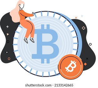 Cryptocurrency bitcoin mining metaphor Blockchain exchange platform. Cyber banking procedures, bitcoin trading, wallet. Ecurrency transactions. Digital currency, cryptocurrency market, hidden mining