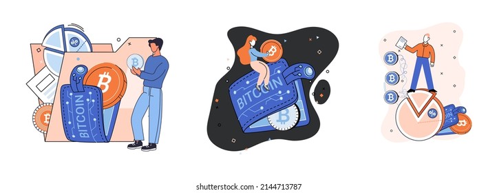 Cryptocurrency bitcoin mining metaphor Blockchain exchange platform. Cyber banking procedures, bitcoin trading, wallet. Ecurrency transactions. Digital currency, cryptocurrency market, hidden mining