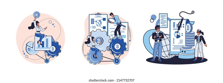 Cryptocurrency bitcoin mining metaphor Blockchain exchange platform. Cyber banking procedures, bitcoin trading, wallet. Ecurrency transactions. Digital currency, cryptocurrency market, hidden mining