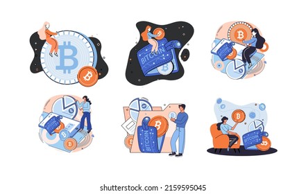 Cryptocurrency bitcoin mining metaphor Blockchain exchange platform. Cyber banking procedures, bitcoin trading, wallet. Ecurrency transactions. Digital currency, cryptocurrency market, hidden mining