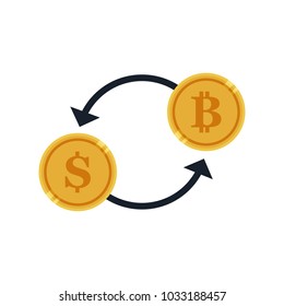 Cryptocurrency and bitcoin modern business concept flat design, vector illustration