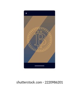 icono de criptodivisa bitcoin smartphone aislado