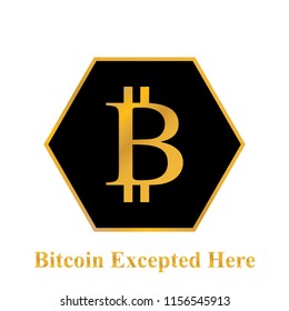 Cryptocurrency, Bitcoin symbol,  Bitcoin except here in hexagon box
