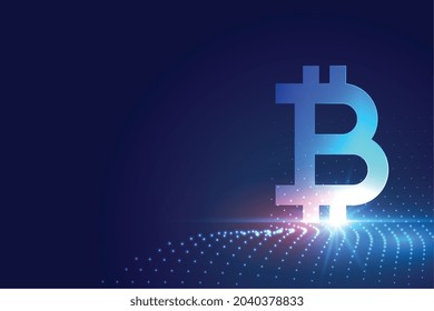 cryptocurrency bitcoin symbol on technology background