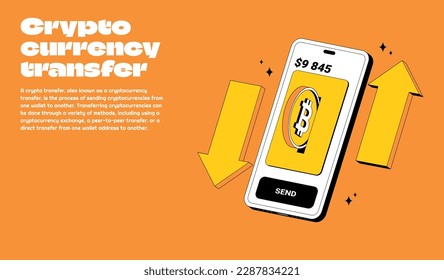 Cryptocurrency bitcoin transfer in isometric style. Online payment.. Vector