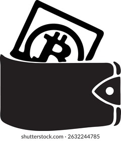  Cryptocurrency Bitcoin Wallet Icon vector 