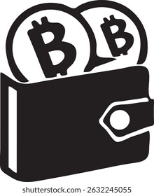 Cryptocurrency Bitcoin Wallet Icon vector