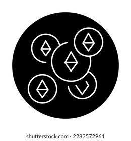 Cryptocurrency black line icon. Virtual money. Pictogram for web page.