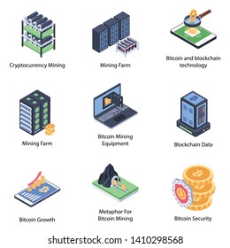 
Cryptocurrency and Block chain Icons 
