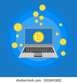 Cryptocurrency and blockchain, analysts and managers working on crypto start up.  vector illustration.