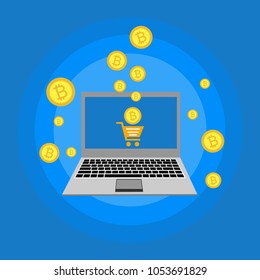 Cryptocurrency and blockchain, analysts and managers working on crypto start up.  vector illustration.