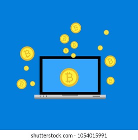 Cryptocurrency and blockchain, analysts and managers working on crypto start up.  vector illustration.