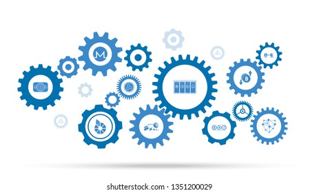 Cryptocurrency and Blockchain concept onboarding app screens icon. From cryptocurrency set