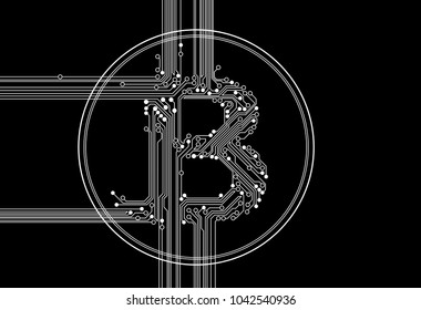 Cryptocurrency blockchain - crypto currency abstract vector background illustration