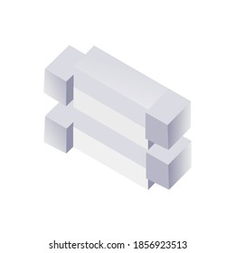 Cryptocurrency Blockchain Cube concept. Farm for mining. Digital market, finance and trading. Square building icon for web design, banner and presentation. Isometric vector illustration.