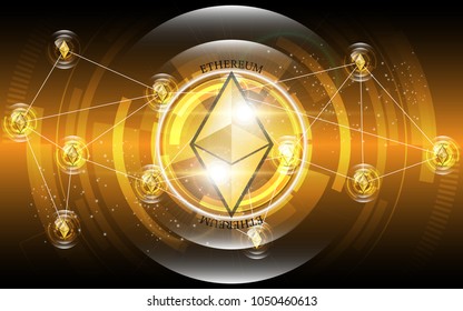 Cryptocurrency Blockchain Ethereum digital money network connection technology concept