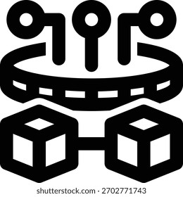 Cryptocurrency, Blockchain, Fintech Outline Icon