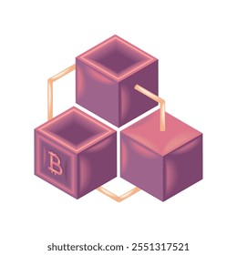 Diseño aislado de icono de blockchain de criptomoneda