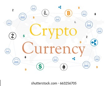 Cryptocurrency and blockchain infographic. Vector illustration.