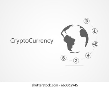 Cryptocurrency and blockchain infographic. Vector illustration.