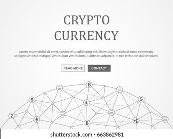 Cryptocurrency and blockchain infographic. Vector illustration.