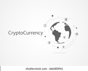 Cryptocurrency and blockchain infographic. Vector illustration.