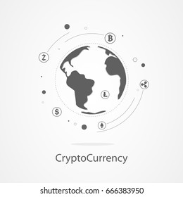 Cryptocurrency and blockchain infographic. Vector illustration.