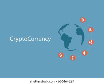 Cryptocurrency and blockchain infographic. Vector illustration.