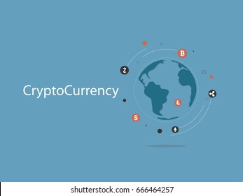 Cryptocurrency and blockchain infographic. Vector illustration.