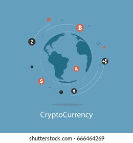 Cryptocurrency and blockchain infographic. Vector illustration.