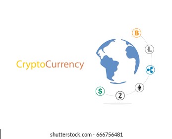 Cryptocurrency and blockchain infographic. Vector illustration.