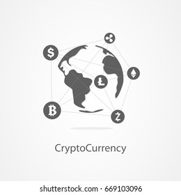 Cryptocurrency and blockchain infographic. Vector illustration.