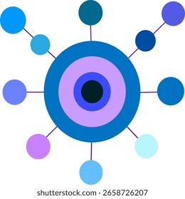 Vector tecnológico futurista de ícono de red de blockchain de criptomonedas